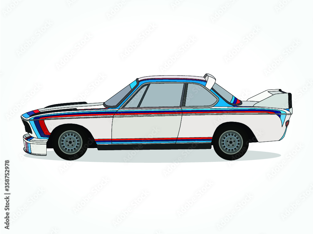 detailed body and rims of a flat colored car cartoon vector illustration detailed body and rims of a flat colored car cartoon vector illustration