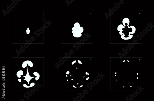 Explosion Smoke effect. Explosion Animation effect. Animation Sprite sheet for games, cartoon or animation. vector style animation effect 1223.