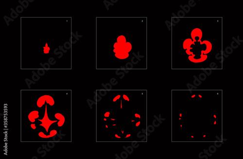Fire explosion effect. Explosion Animation effect. Animation Sprite sheet for games, cartoon or animation. vector style animation effect 1226.