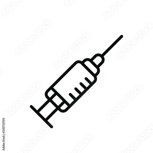 Injections and medicines Vaccine and syringe Vector icon illustration
