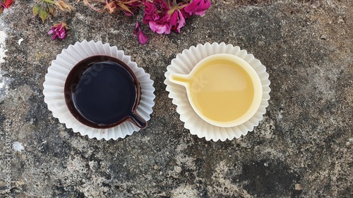 Typical Portuguese alcoholic drink in a chocolate cup
