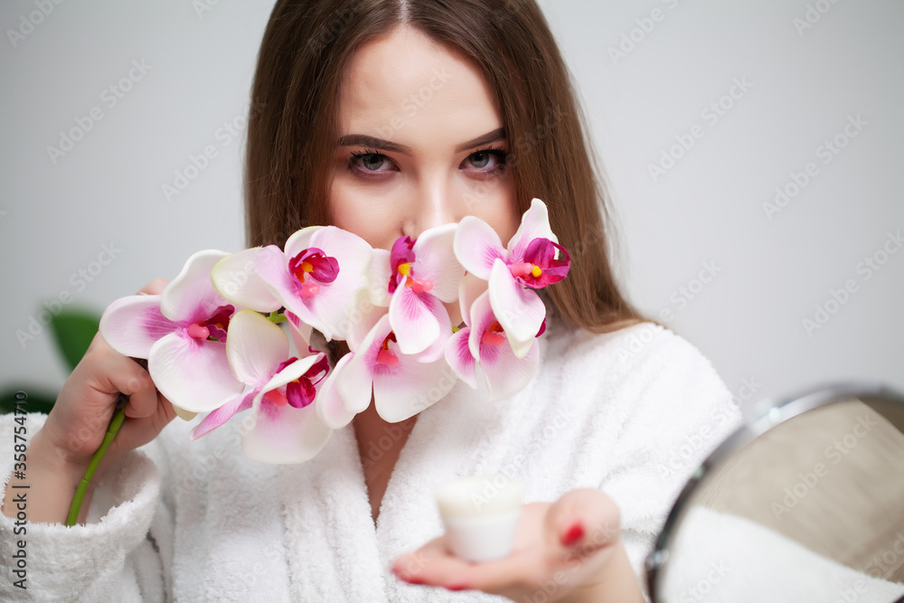 Women skin care, cosmetic oil vitamins to restore facial skin