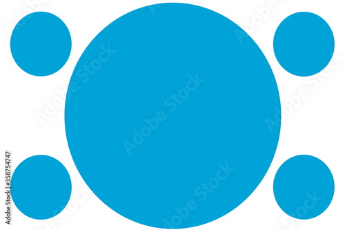 Circular Colored Banners - Blue, Circles. Can be used for Illustration purpose, background, website, businesses, presentations, Product Promotions etc. Empty Circles for Text, Data Placement.