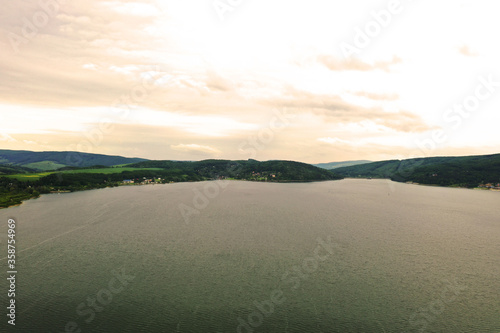 Aerial view of the Domasa reservoir in Slovakia