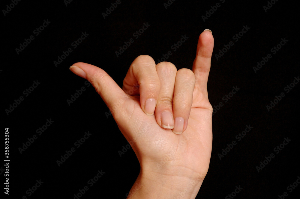 Hand Sign performing symbol language Hand Sign performing symbol language