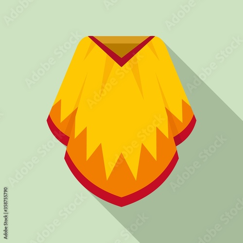 Mexican poncho icon. Flat illustration of mexican poncho vector icon for web design
