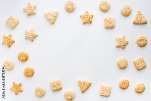 baby cookies on white background, cookie figurines, cookies on white background