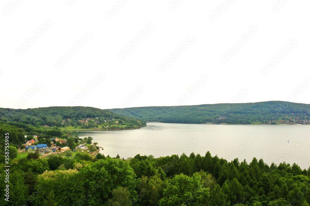 Aerial view of the Domasa reservoir in Slovakia