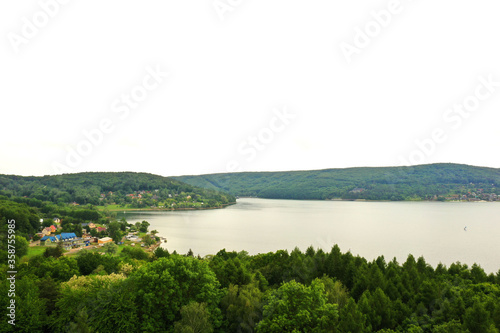 Aerial view of the Domasa reservoir in Slovakia