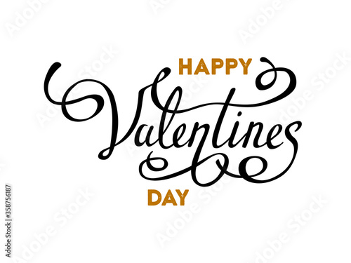Happy Valentines Day typography poster with handwritten calligraphy text  isolated on white background. Vector Illustration