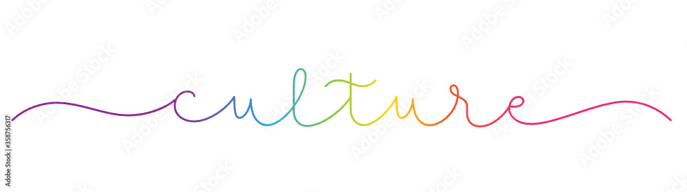 CULTURE rainbow vector monoline calligraphy banner with swashes CULTURE rainbow vector monoline calligraphy banner with swashes