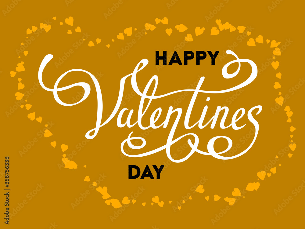 Happy valentines day handwritten lettering holiday logo design to greeting card, poster, congratulate, calligraphy text vector illustration Happy valentines day handwritten lettering holiday logo design to greeting card, poster, congratulate, calligraphy text vector illustration