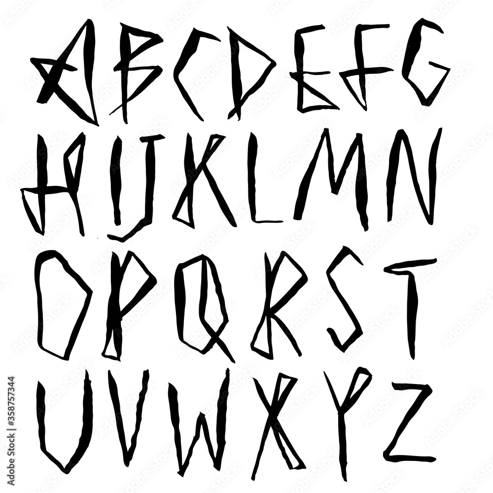 Modern brush line art lettering. Grunge handdrawn font. Vector illustration. Modern brush line art lettering. Grunge handdrawn font. Vector illustration.