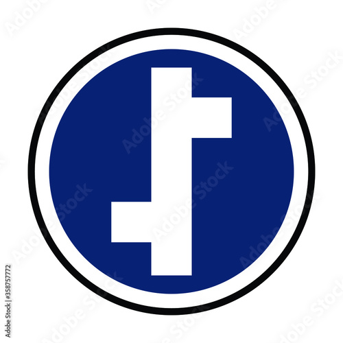 offset road junction, left fork, right fork, traffic sign vector