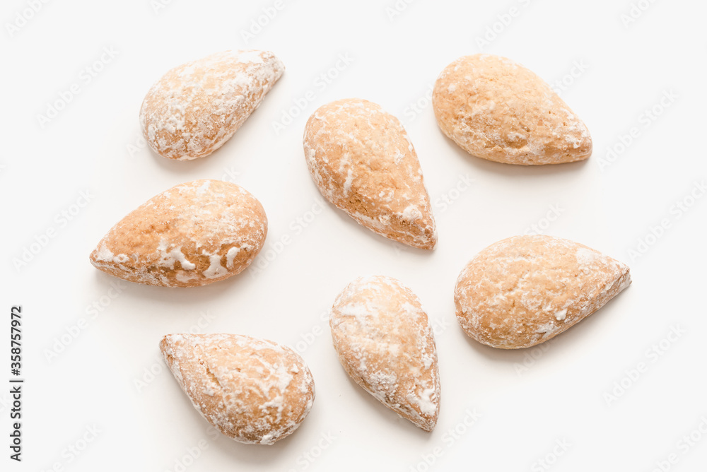 mint gingerbread on white background, confectionery mint gingerbread on white background, confectionery