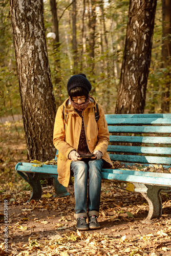 Hipster girl in a park