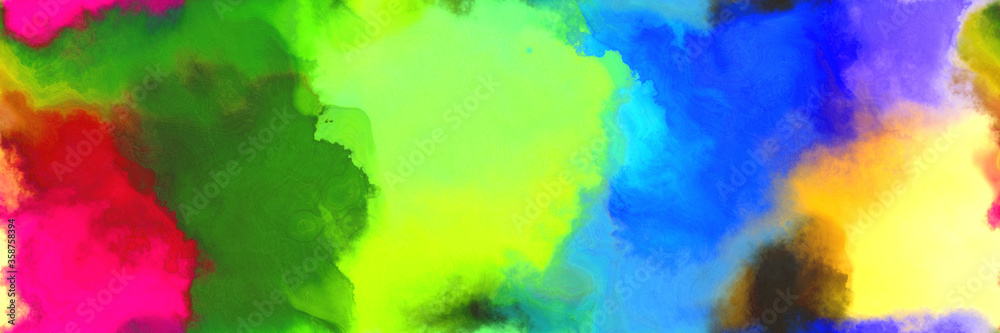 abstract watercolor background with watercolor paint with moderate green, dodger blue and khaki colors