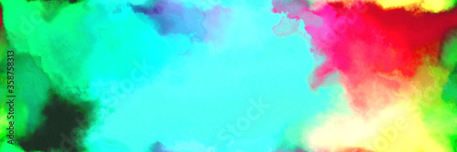 abstract watercolor background with watercolor paint with dark salmon, burly wood and turquoise colors. can be used as web banner or background