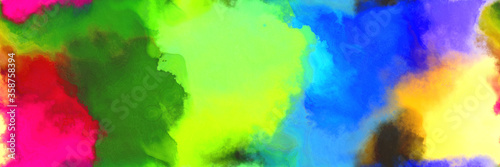 abstract watercolor background with watercolor paint with moderate green, dodger blue and khaki colors