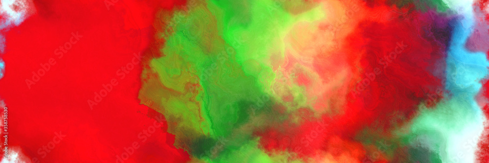 abstract watercolor background with watercolor paint with pastel green, moderate green and crimson colors and space for text or image