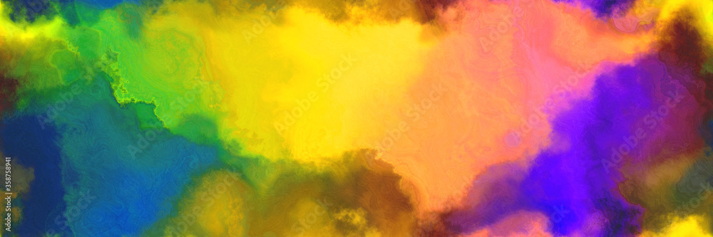 abstract watercolor background with watercolor paint with golden rod, peru and dark slate gray colors. can be used as web banner or background