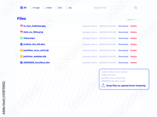 File Upload Page Design Template photo