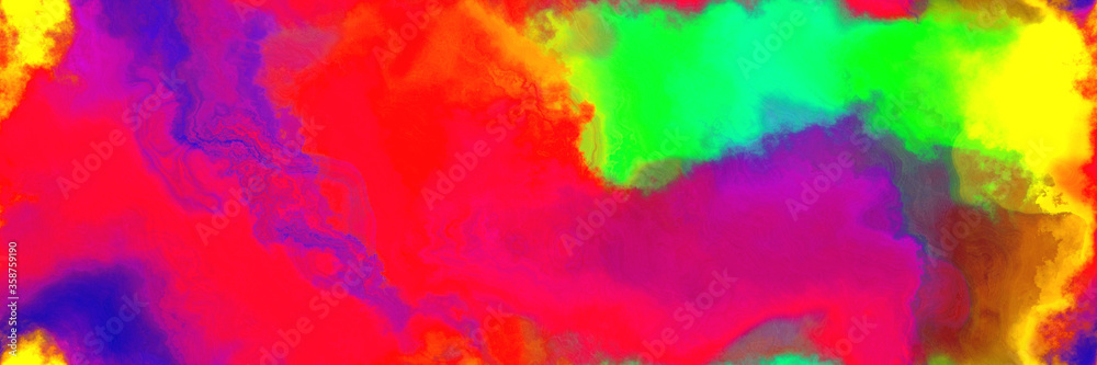 abstract watercolor background with watercolor paint with crimson, gold and vivid lime green colors