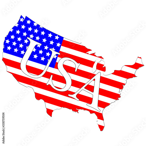 USA map with flag