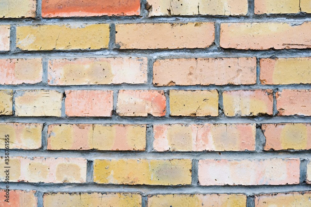 red brick wall, red brick background