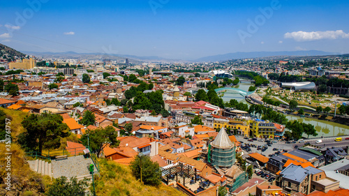 It's Panoramic view of Tbilisi, Georgia. Tbilisi is the capital and the largest city of Geogia with 1,5 mln people population