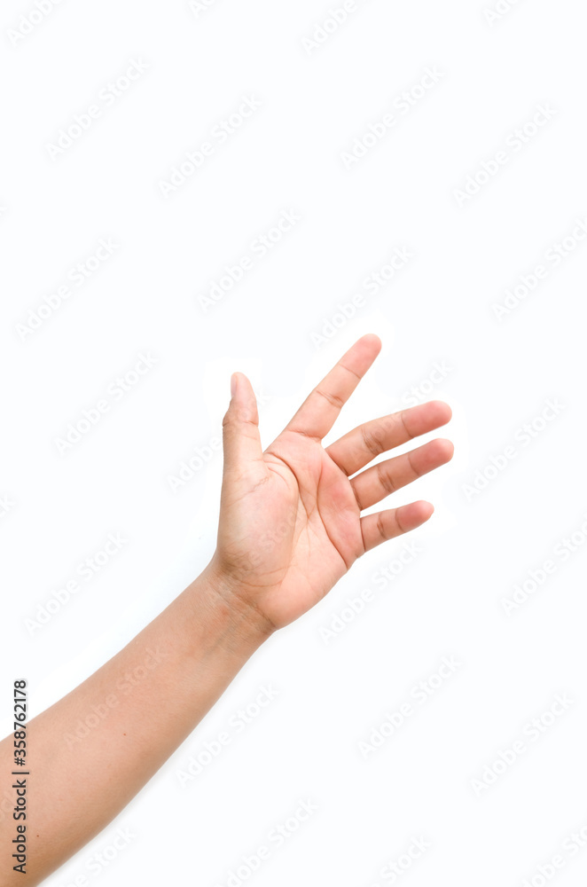 a hand holding something like a bottle or smartphone on white backgrounds, isolated a hand holding something like a bottle or smartphone on white backgrounds, isolated