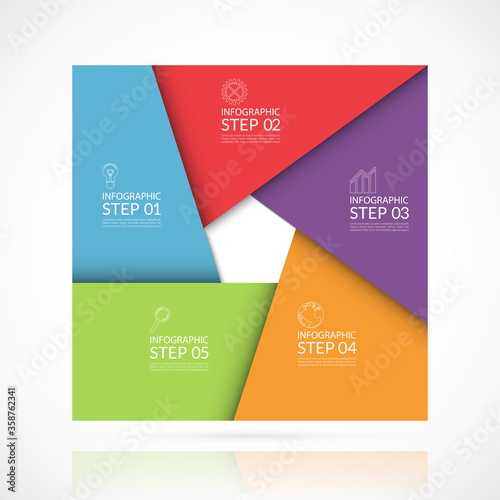 Vector square infographic template in material style
