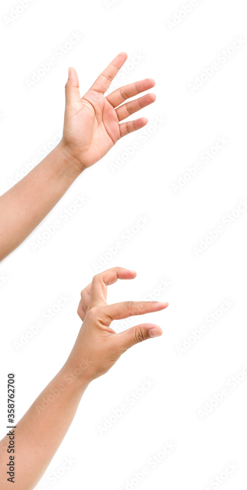 a hand holding something like a bottle or smartphone on white backgrounds, isolated a hand holding something like a bottle or smartphone on white backgrounds, isolated