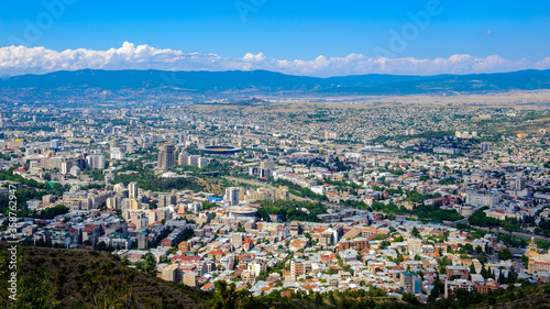 Fototapeta Naklejka Na Ścianę i Meble -  It's Panoramic view of Tbilisi, Georgia. Tbilisi is the capital and the largest city of Geogia with 1,5 mln people population