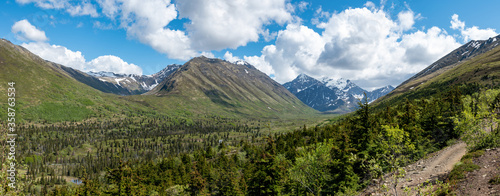 Panoramic view of the South Fork Eagle River glacial valley