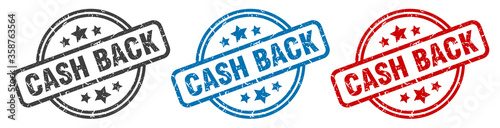 cash back stamp. cash back round isolated sign. cash back label set