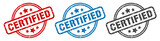 certified stamp. certified round isolated sign. certified label set