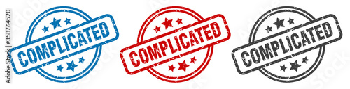 complicated stamp. complicated round isolated sign. complicated label set