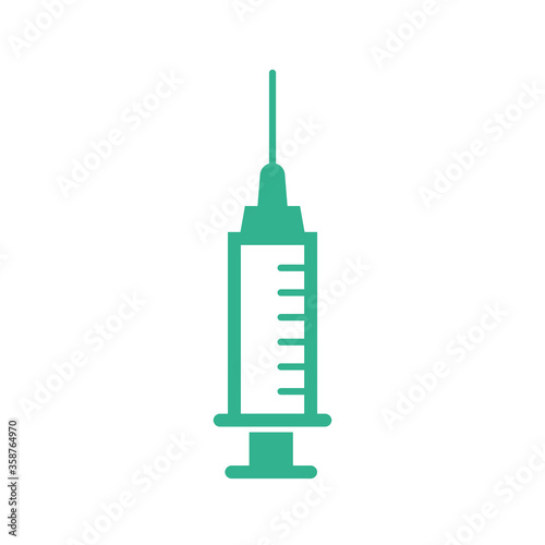 Injections and medicines Vaccine and syringe Vector icon illustration
