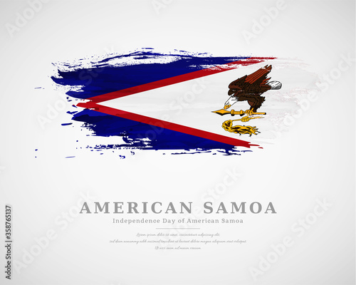 Happy independence day of American Samoa with artistic watercolor country flag background