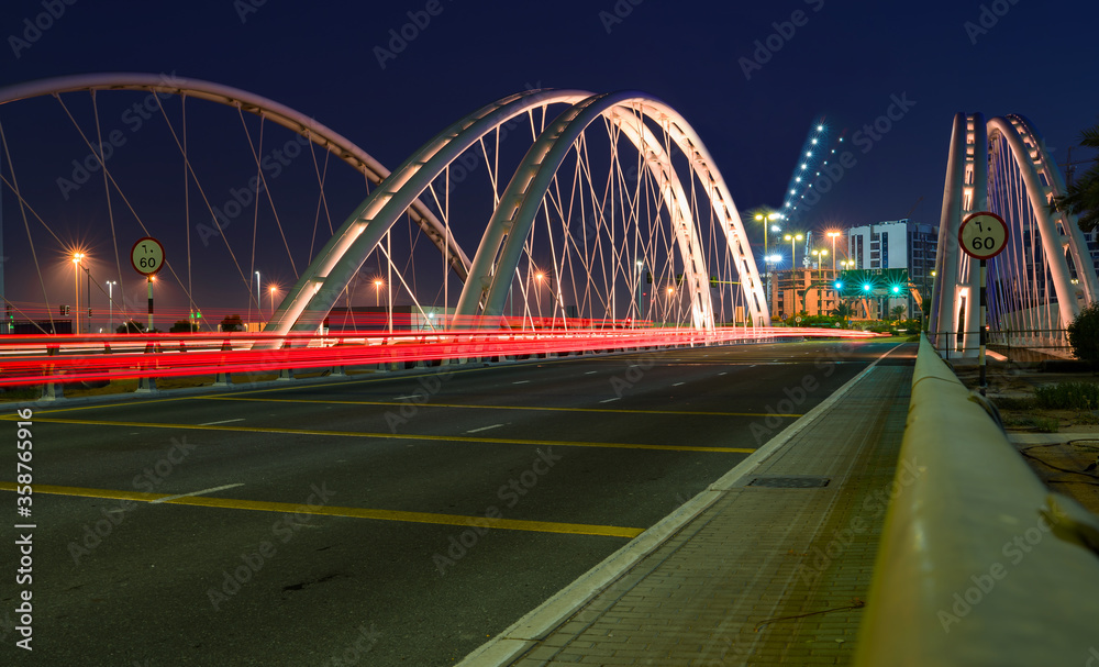 Fototapeta premium road and bridge at night