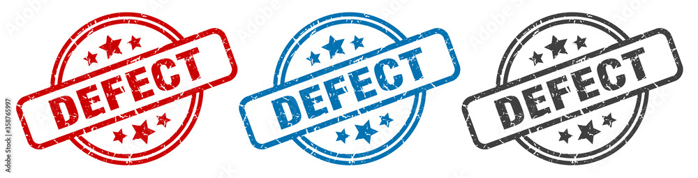 defect stamp. defect round isolated sign. defect label set defect stamp. defect round isolated sign. defect label set