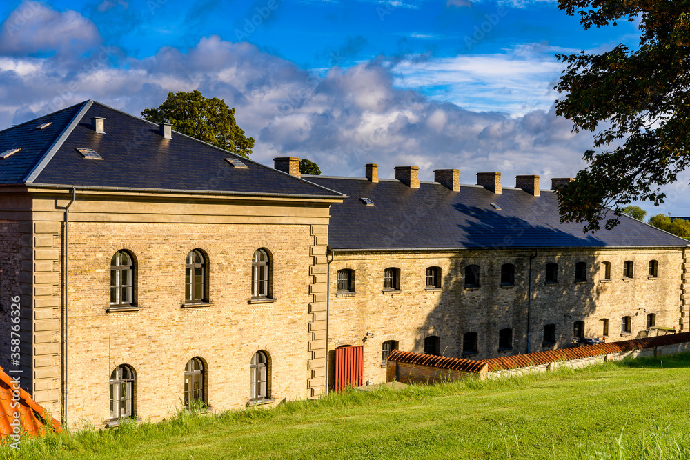 Architecture of Kastellet, Copenhagen, Denmark, is one of the star fortresses in Northern Europe