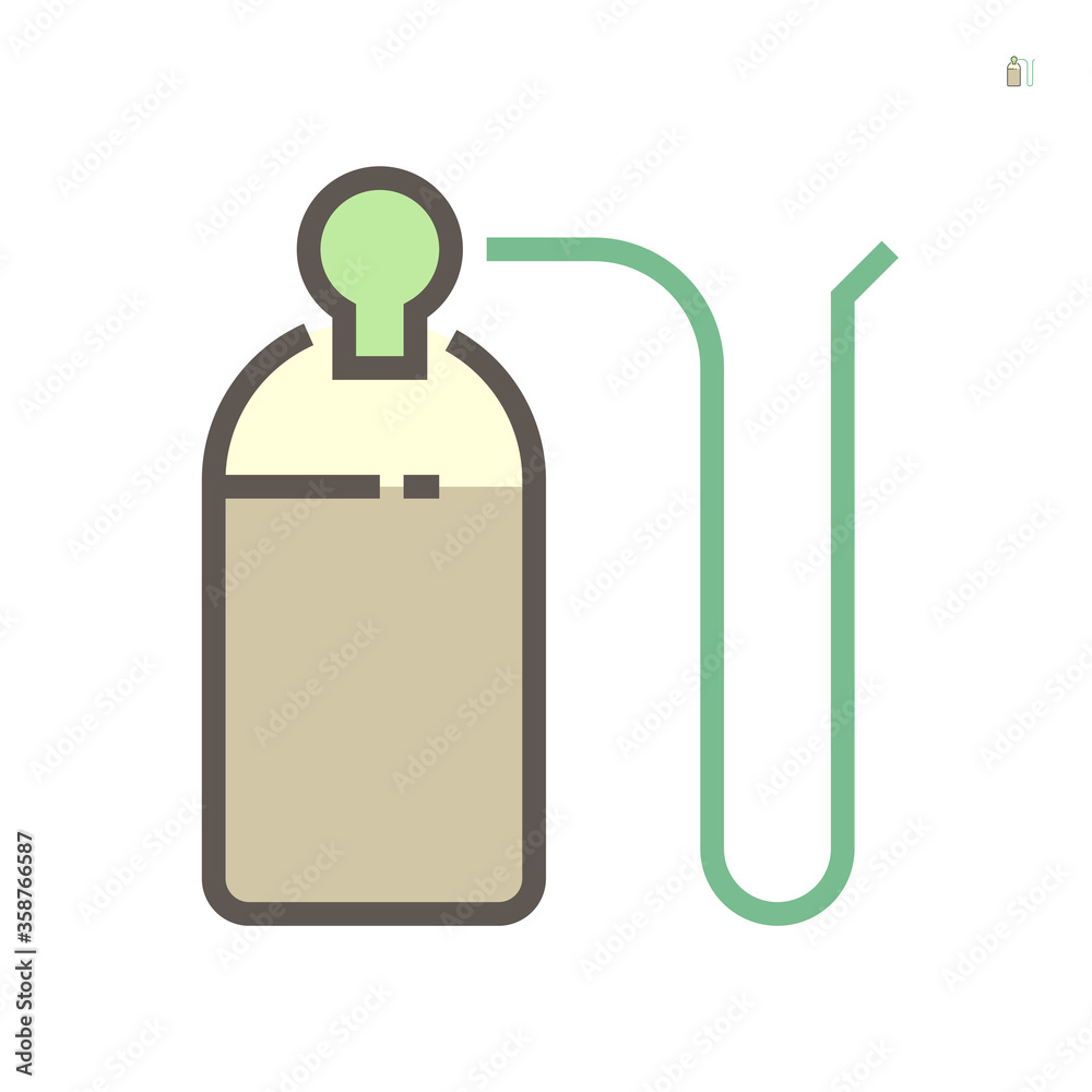 Oxygen gas tank and pressure gauge for steel cutting work vector icon design, 64x64 pixel perfect and editable stroke. Oxygen gas tank and pressure gauge for steel cutting work vector icon design, 64x64 pixel perfect and editable stroke.
