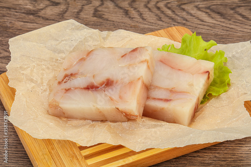 Raw pollock fish fillet for cooking