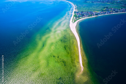 Rewa, Poland. Aerial view of Isthmus Rewski in summer at the Baltic Sea in Rewa, Pomeranian voivodship, Poland. © Curioso.Photography