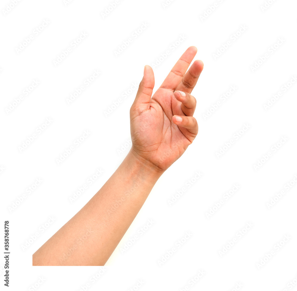 a hand holding something like a bottle or smartphone on white backgrounds, isolated a hand holding something like a bottle or smartphone on white backgrounds, isolated