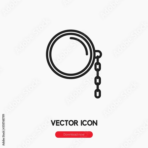 monocle icon vector. Linear style sign for mobile concept and web design. monocle symbol illustration. Pixel vector graphics - Vector.