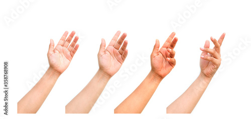 Wallpaper Mural  a hand holding something like a bottle or smartphone on white backgrounds, isolated Torontodigital.ca