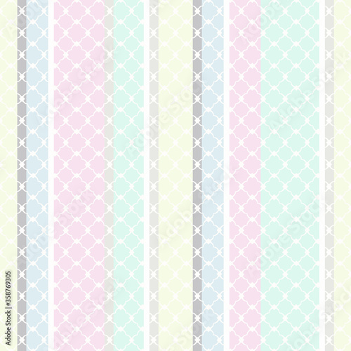 Seamless striped background. Pink, blue, delicate green, blue vertical stripes.